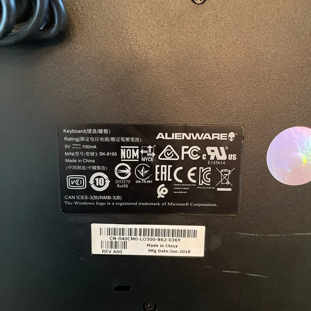 Alienware Computer Keyboard - Picture 6 of 6